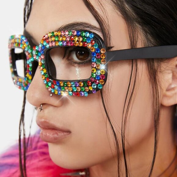 " SEEING AND LIVIN LIFE IN COLOR "  Rhinestone Glasses ( BRAND NEW !!! ) - Picture 3 of 3